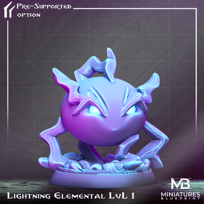 fulmini elementare lvl 1 gioco stampabile buio occhio fantasia mostro pokemon evoluzione organico ombra evolvere aria sauron tavolo d esploratore premio elementali acqua 3d print model - Mito3D