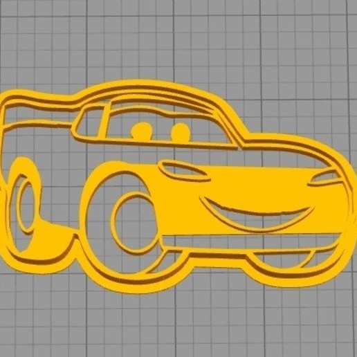 saetta mcqueen cookie cutter vari ray sharp auto massa pasta a taglio 3D print model - Mito3D
