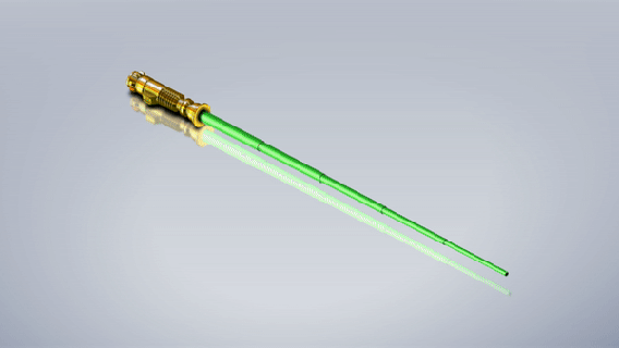 spada laser retrattile stella guerre luce luke skywaker galassia 3d print model - Mito3D
