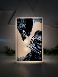 ligtbox alien vs predator lightbox lamp nightlight xenomorph giger 3d print model - Mito3D