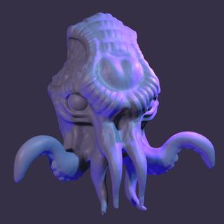 p'tit' cthulhu aimant manger étrange bizarre calamar poulpe 3d print model - Mito3D