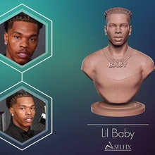 lil baby bust 3d print model art portrait statue sculpture man rap rapper sculptures 3d print model - Mito3D