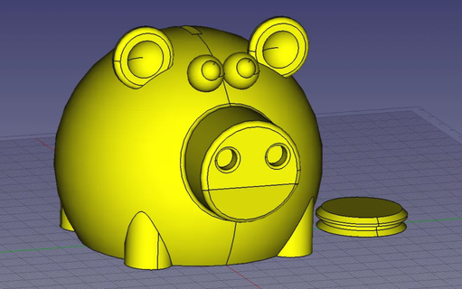 küçük domuzcuk banka 3d print model - Mito3D