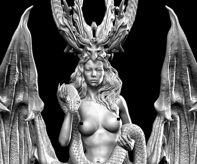 Lilith démon créature sombre personnage monstre fantaisie Satan Lucifer miniature statue sculpture figurines 3dprinting enfer miniatures lilithdémon femme 3d print model - Mito3D