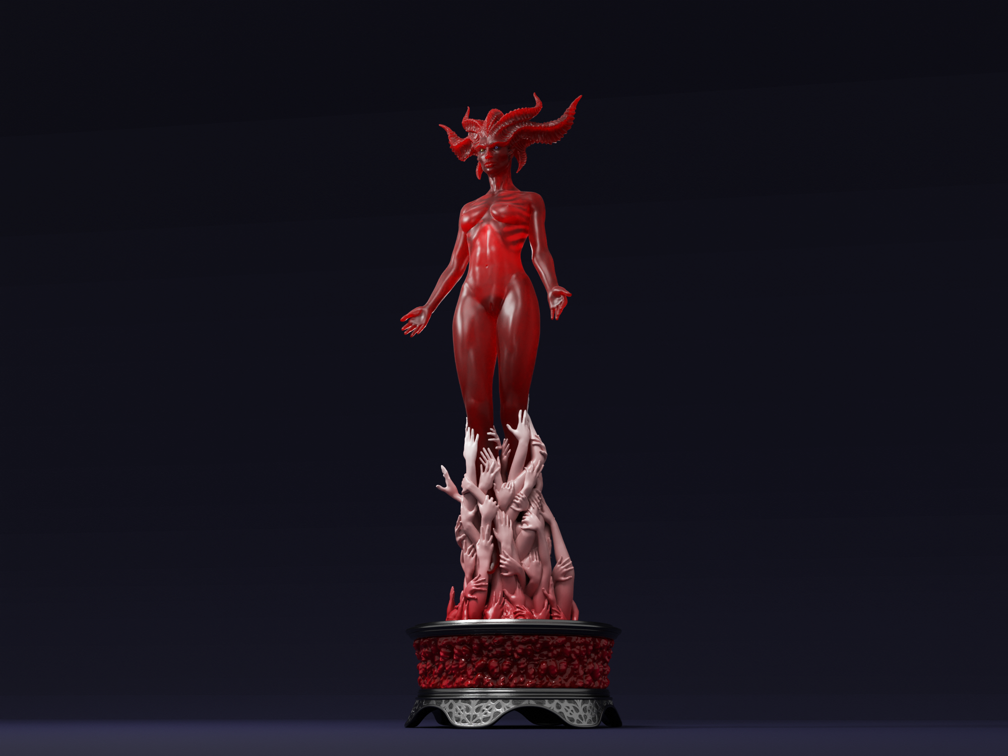 Lilith hija odio transparente rojo resina versión diablo succubus iv 4 esqueleto 3D print model - Mito3D