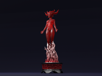 lilith figlia odio trasparente rosso resina versione diablo succube iv 4 scheletro 3d print model - Mito3D