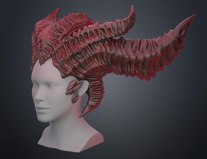 Lilith boynuz Şeytan iv giyilebilir Kostüm oyunu moda kask şeytan Kadın 3d print model - Mito3D