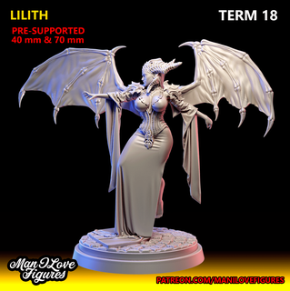 lilith mini games tabletops games miniatures tabletops stl resin printer female lilith  3d print model - Mito3D