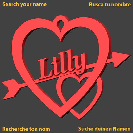 lilly heart cupid love amour saint valentin jch liebe saint-valentin valentine valentine's amoureux in day 3D print model - Mito3D