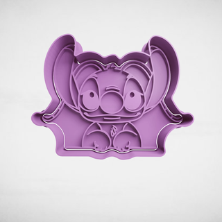 lilo stitch angel cookie cutter cutters stl molds 3d print model - Mito3D