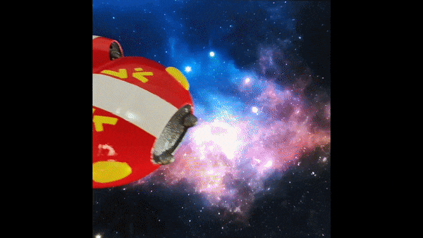 lilo cucire polizia incrociatore rosso v2 chibi versione giocattolo spazio nave navicella spaziale macchina 3D print model - Mito3D