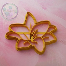 lily cookie cutter cutting cake cutters stamps cookiecutter frame clay flower bloom 3d print model - Mito3D