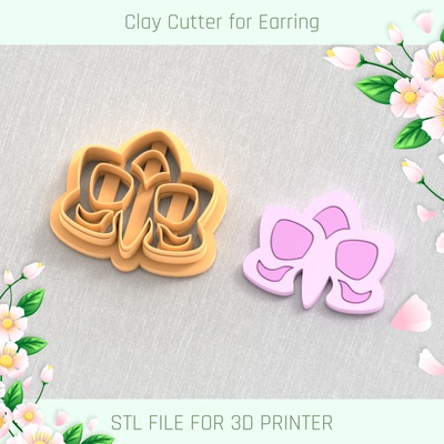 lily flower spring clay cutter tools earring vase 3d print model - Mito3D