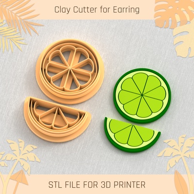 lime summer clay cutter tools earring turtle beach shell 3d print model - Mito3D