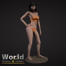 Linda bronz cadılık sihirbazlık kadın kız insan rol yapma rpg seksi sihirbaz KADIN minyatür asa cadı oyunu masaüstü dnd genç role playing yol bulucu busty 3d print model - Mito3D