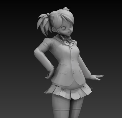 linda ragazza anime arte carina bellissimo fan escultura mujer otaku 3d print model - Mito3D