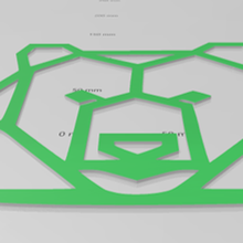 linear bear head art 3d print model - Mito3D