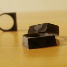 forrado bloco anel vários shapeways makeentry jóias bits de átomos 3d mens geométricas 3d print model - Mito3D