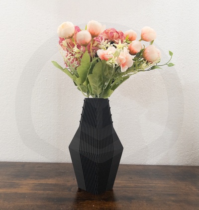linien vase dekor druckbar leben zimmer blume blumentopf 3d print model - Mito3D