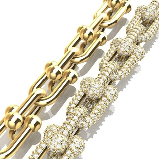 link 01 crimping pendant pending links chain jewel jewelry said bright stones gems gold impresion3d 3d print model - Mito3D