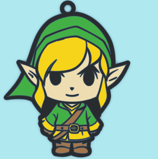 link keychain zelda legend video game character detailed design stl file 3d printing quality colors adventure hero gift entertainment recollection nostalgic virtual world sword shield 3d print model - Mito3D