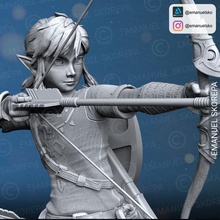 link legend zelda breath wild art botw game nintendo master sword shield mario nes videogame statue ganon 3d print model - Mito3D