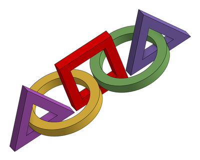 verknüpft geometrisch Formen 3d print model - Mito3D