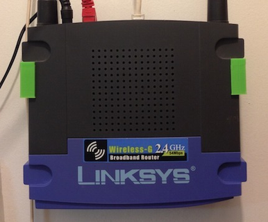 linksys wrt54g router ap parete montare elettronica 3d print model - Mito3D