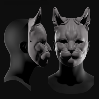 linx maske oyuncak sanat koleksiyon hayvan 3d print model - Mito3D