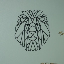 Lions tête mur décoration poly mural animal animaux faible conception Lion 3d print model - Mito3D