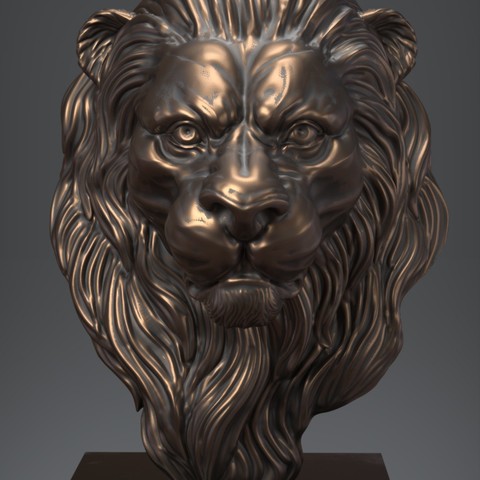 leone art animale sculture mostro 3D print model - Mito3D