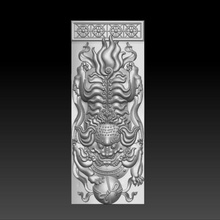lion art animals creature beast traditional china chinese cnc bas-relief engraving carving woodcarving sculpture texture pattern furniture decorative 3d wall 3d print model - Mito3D