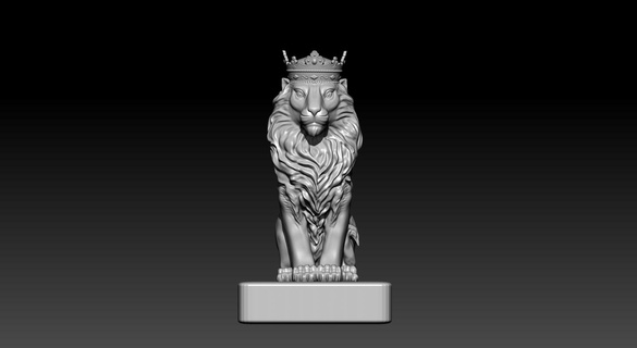 león animal juguete cazar moverse escuela politécnica vistiendo corona Rey 3d print model - Mito3D