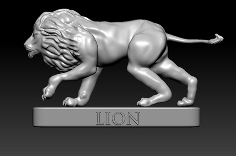 aslan hayvan oyuncak avlanmak hareket iyi düşük poli hareketli 3d print model - Mito3D