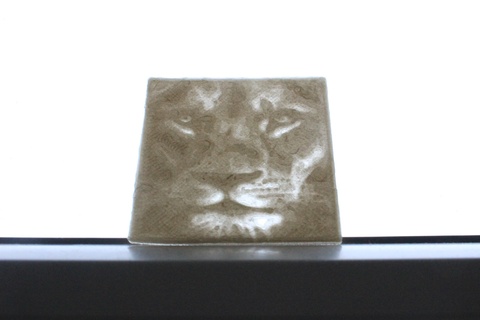 Lion art décoration lampe image photo noir blanc projection lumière conception soulagement animal 3d print model - Mito3D