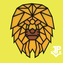 Leone 2d geometrico animali leon gadget chiave squillare geometria geometricamente forma 3d print model - Mito3D