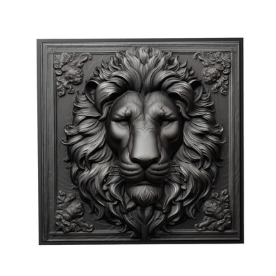 leone animale sollievo arte animali yeggi mito3d fallimento google ciondoli medaglione animal relief wall art parete 3d print model - Mito3D