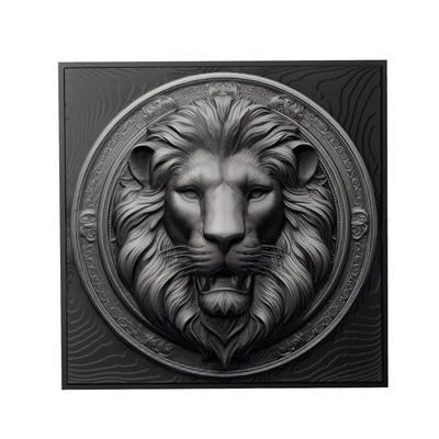 leone animale sollievo arte animali yeggi mito3d fallimento google ciondoli medaglione animal relief wall art parete 3d print model - Mito3D