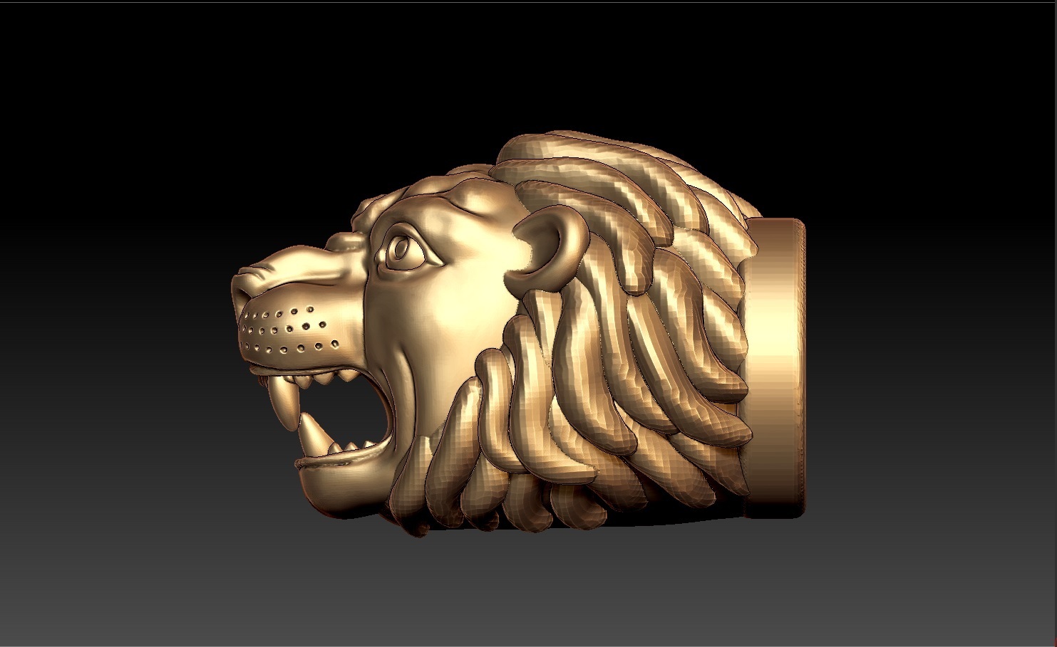 aslan bileklik kaplan wild lion animal ring face lionface bracelets anima 3D print model - Mito3D