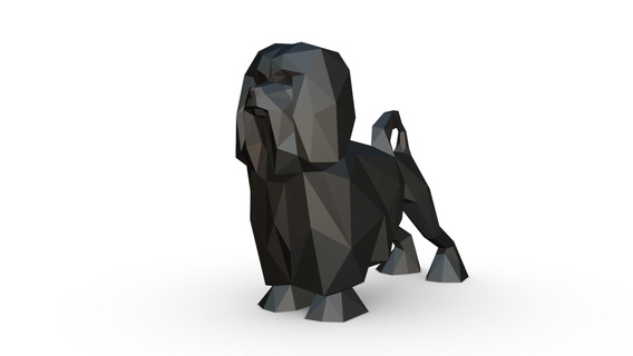 aslan Bichon düşük anahtar köpek köpeği Şirin şekil Sanat hediye Yazdır poli 3dprint hayvan dekor heykelcik iç tasarım minyatürler heykel oyuncak 3d print model - Mito3D