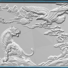 lion bird art animals frame 3d print model - Mito3D