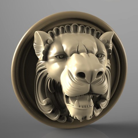 aslan büst sanat cnc 3D print model - Mito3D
