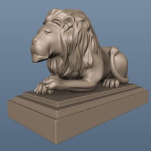 leone busto arte cnc statua art 3d print model - Mito3D