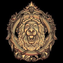 lion circular frame art 3d print model - Mito3D