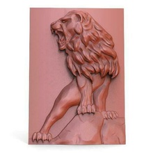 lion cnc 4 art relief bas-relief deco wall wood 3d print model - Mito3D