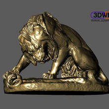 lion Brech Schlange antoine-louis barye Kunst Tier Photogrammetrie scan Skulptur statue durchsucht Replikate 3d print model - Mito3D