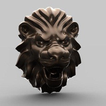 lion face cnc art 3d print model - Mito3D