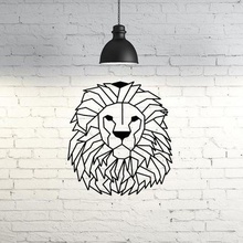 lion face iii wall sculpture art 2d animal low poly decoration 3d print model - Mito3D