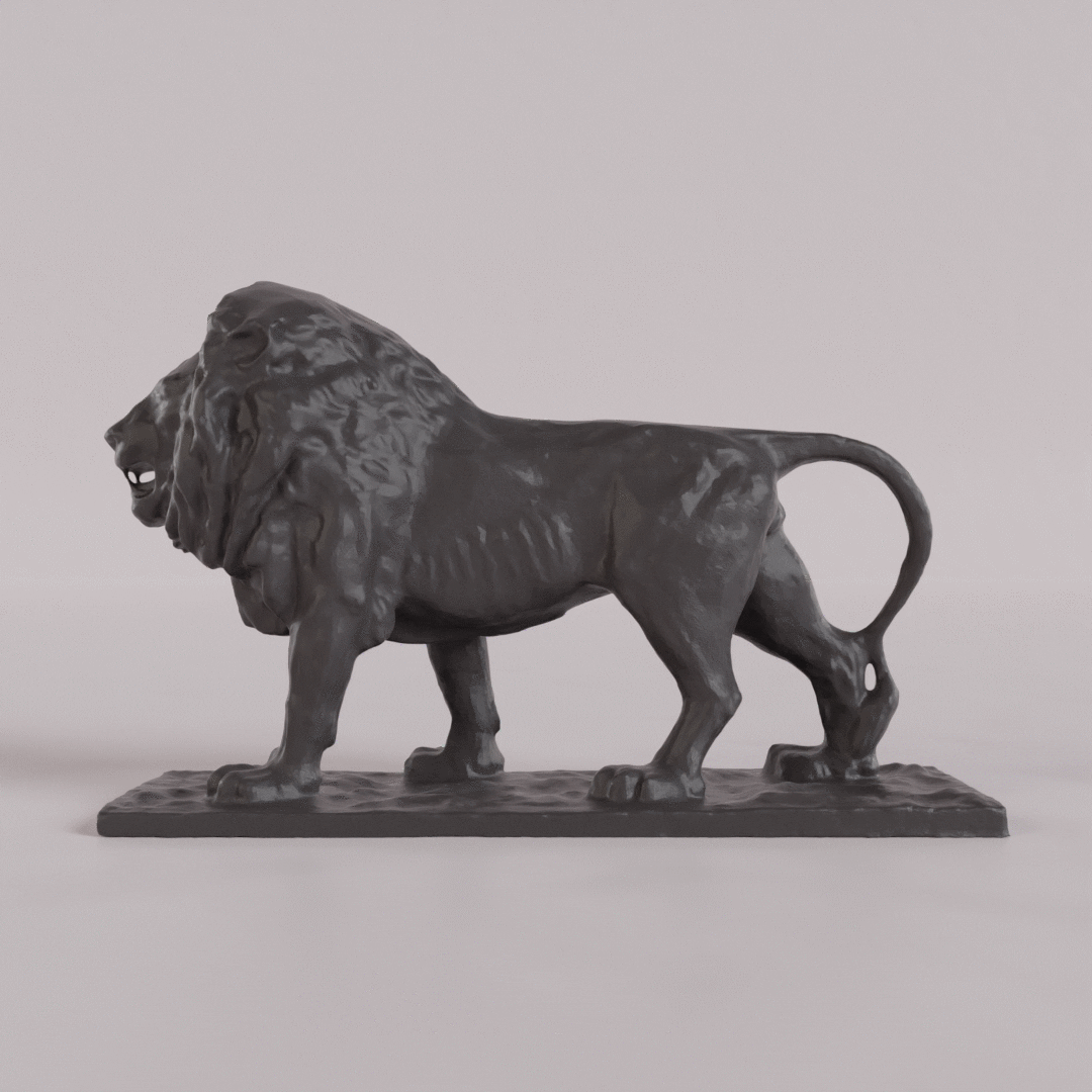 lion figurine figure animal art statue 3D print model - Mito3D