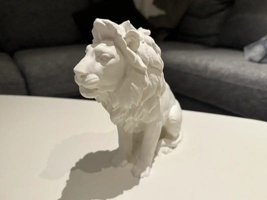 león figurilla arte decoración sentado busto roca figura rey royal hogar casa moderno molde mármol homero sencillo áfrica desierto safari leona 3d print model - Mito3D